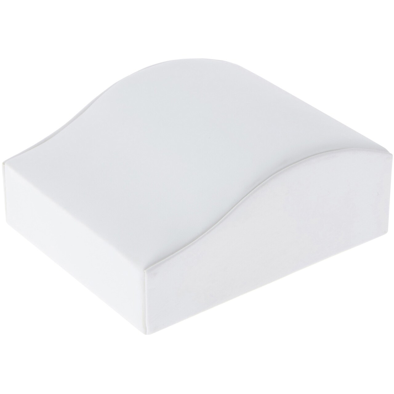 Plymor White Faux Leather Bracelet Ramp Display Stand, 5.125" W x 6.125" D x 2.5" H
